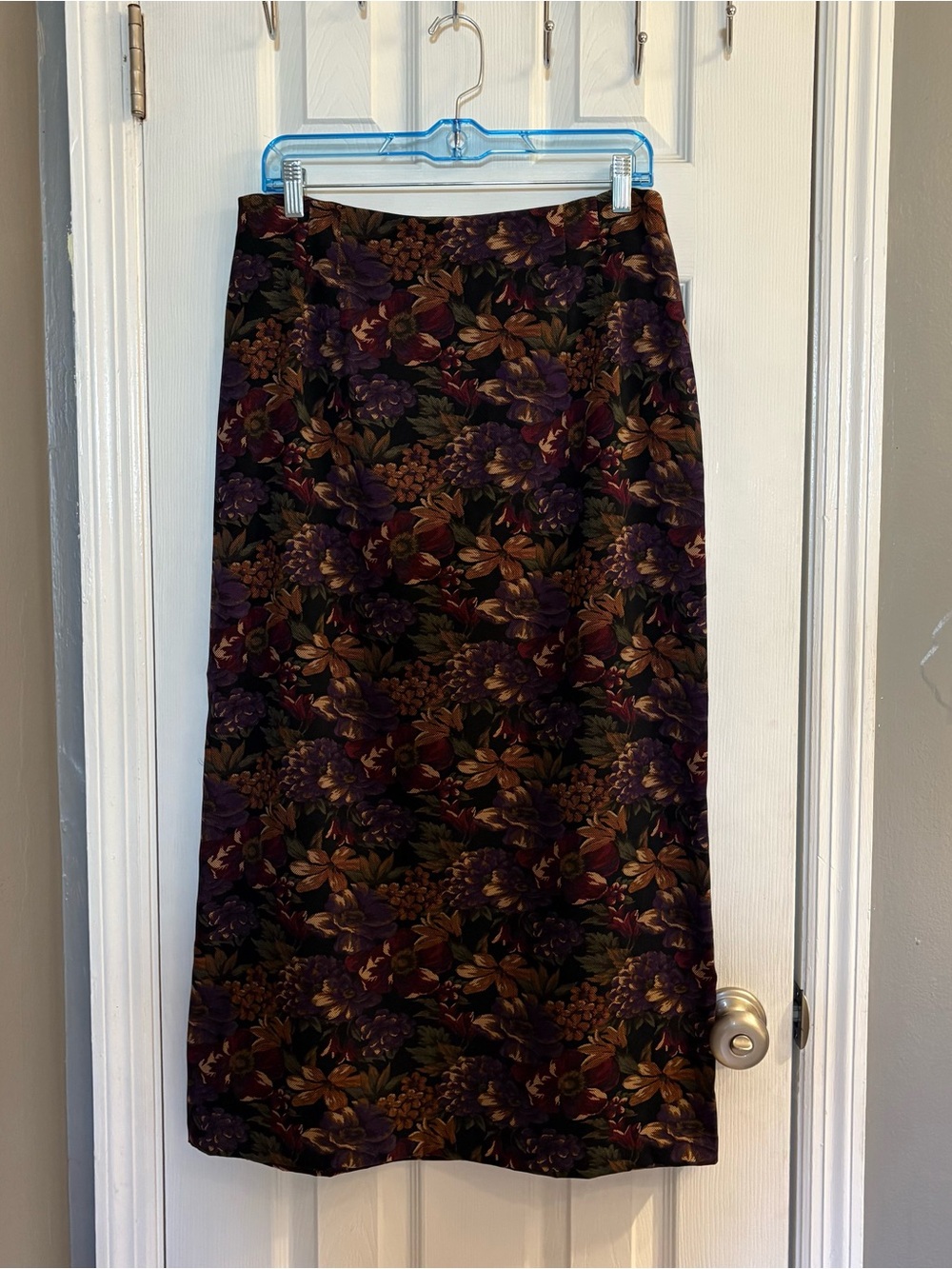 Vintage 90s Briggs Floral Maxi Skirt High Waisted Tapestry Grunge Boho Size 14.